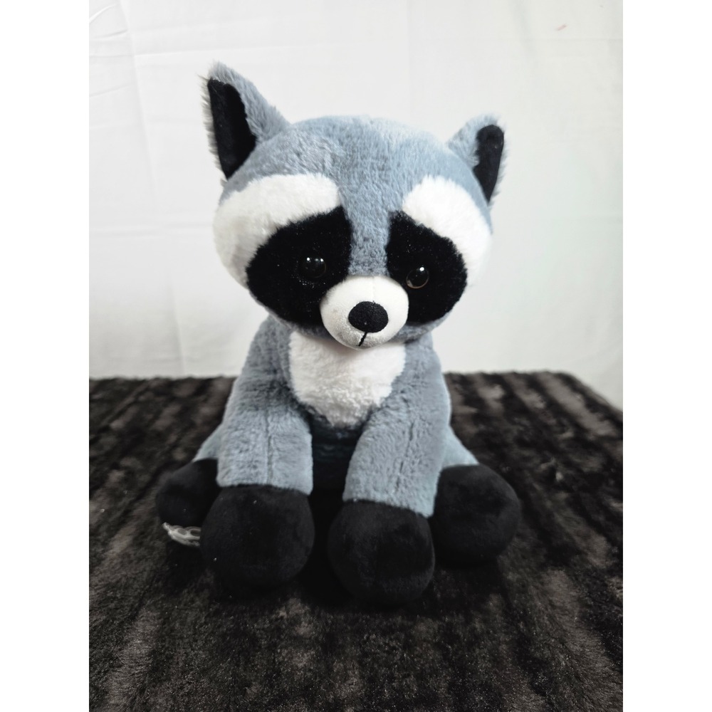 Build-A-Bear Workshop Raccoon Plush Grey Black White Striped Tail Toy 028195